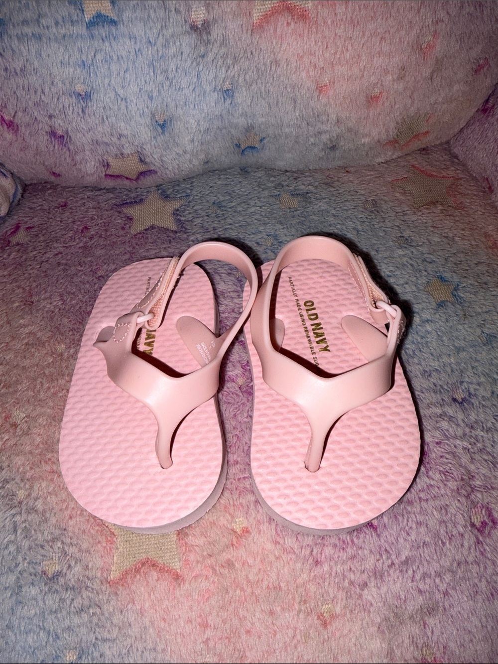 Old Navy Light Pink Toddler Flip Flop Sandals with Heel Strap